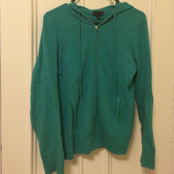 J Crew Italian Cashmere Hooded Sweater