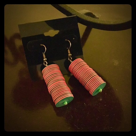 West African tribal ethnic disc handmade earrings
