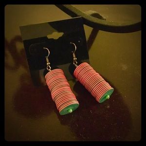 West African tribal ethnic disc handmade earrings