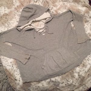 🎀HP4/17🎀 Oversize Lace Up Lightweight Hoodie