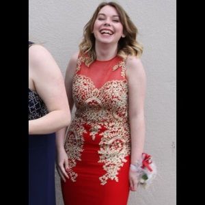 💛❤️Red and Gold Prom Dress❤️💛