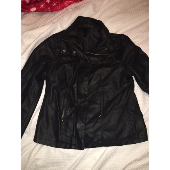 Black faux leather jacket