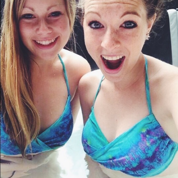 Gently worn tie dye bikini top