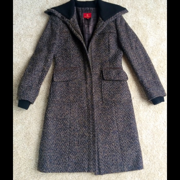 SOLD: Cole Haan 3/4 length wool boucle coat