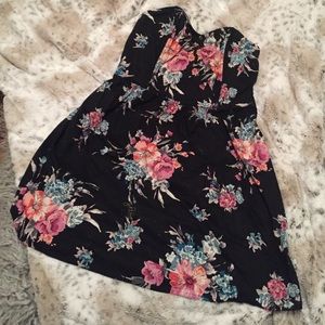 Strapless Floral Dress