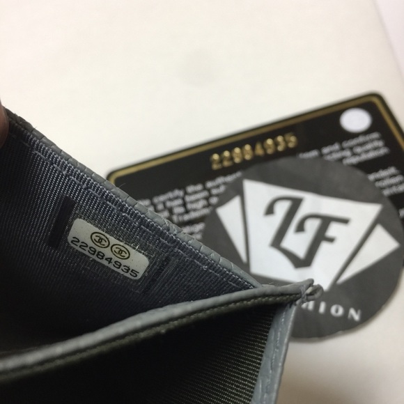 Auth Chanel Boy Card Holder Case Gray Caviar GHW - Picture 3 of 4