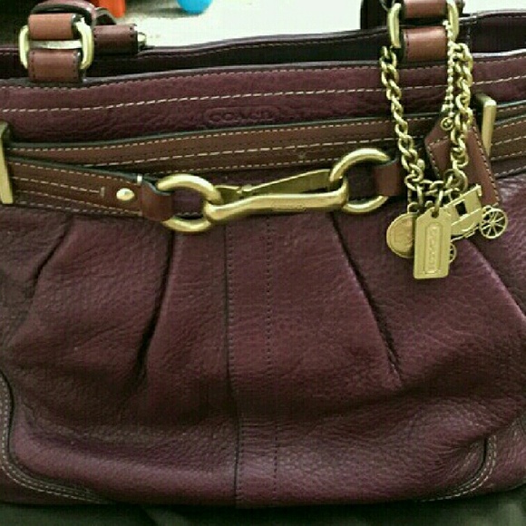 Coach distressed purple handbag
