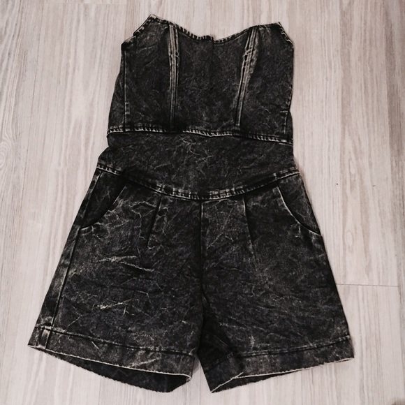 ROJAS Acid Washed Romper