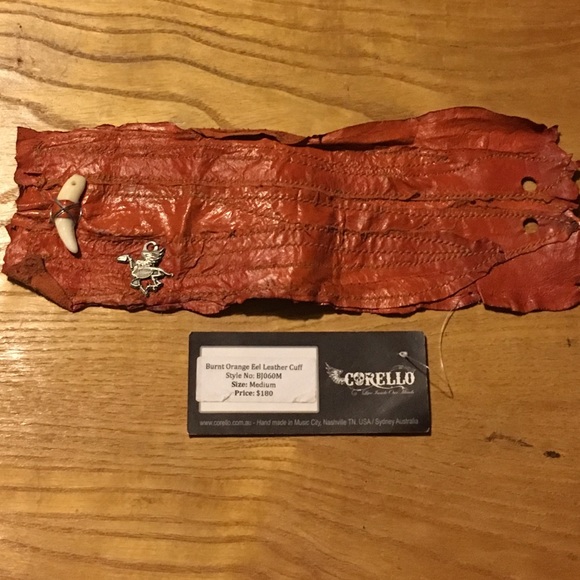 Burnt orange Eel leather cuff