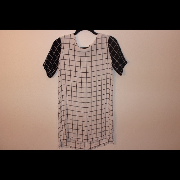 Checkered white dress
