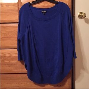 Express blue circle hem sweater