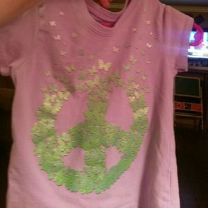 Lavender children's PLACE peace T shirt