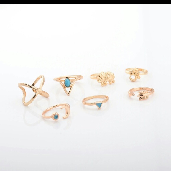 🆕1 LEFT Boho beautiful gold and turquoise rings - Picture 2 of 3