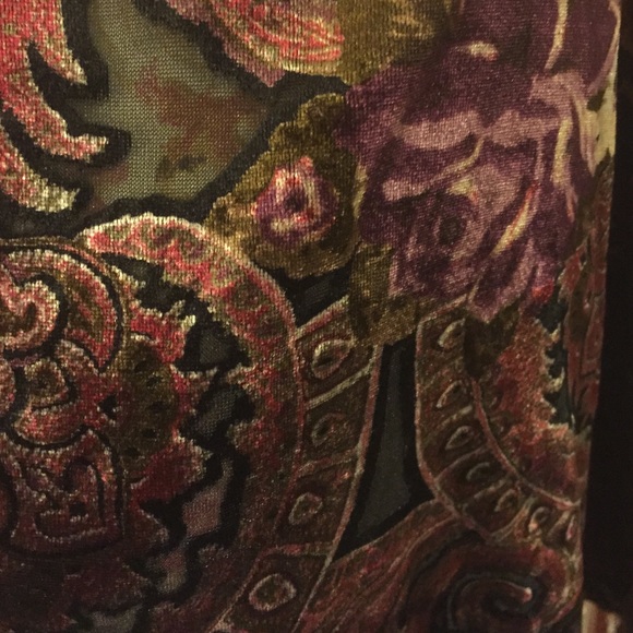 Beautiful multicolored velour poncho - Picture 2 of 4