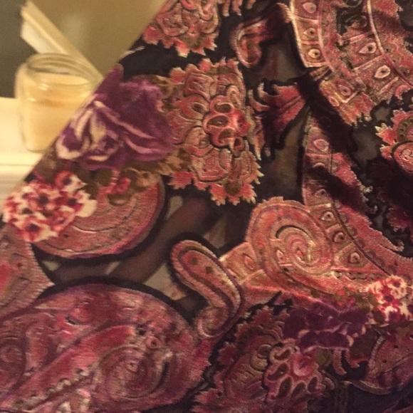 Beautiful multicolored velour poncho - Picture 3 of 4