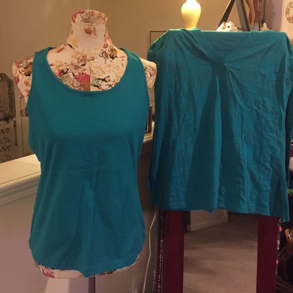 2pc set, burnout design tunic & matching tank - Picture 2 of 4