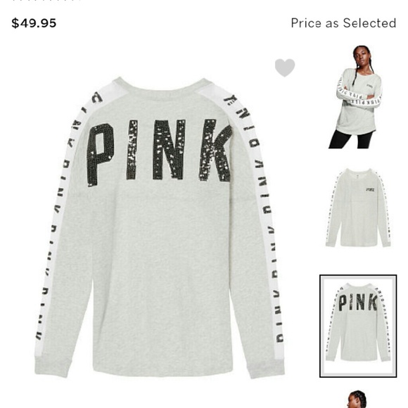 PINK Victoria's Secret Tops - Vs PINK bling crew tee
