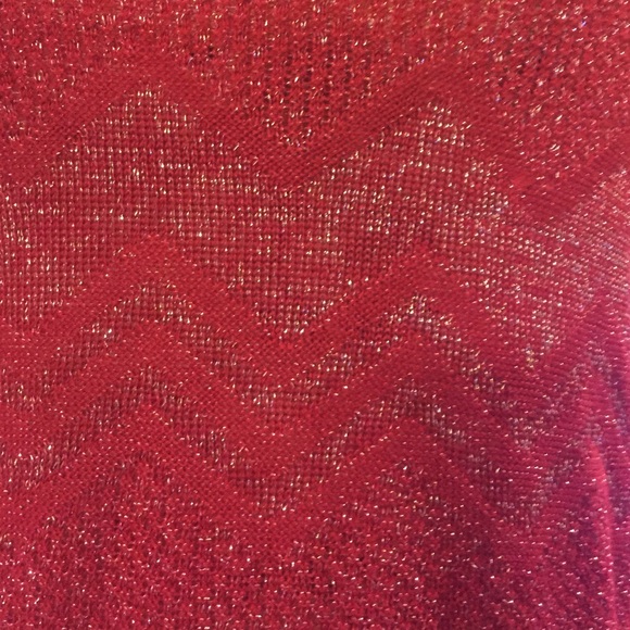 Gorgeous sweater dress, red w/silver throughout - Picture 2 of 4