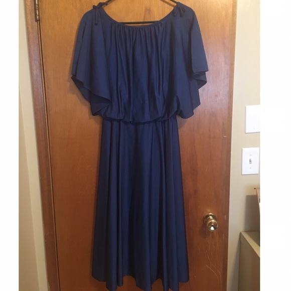 Fabulous 70's vintage navy blue dress