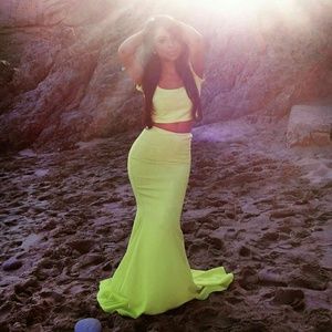 Yellow two piece mermaid set
