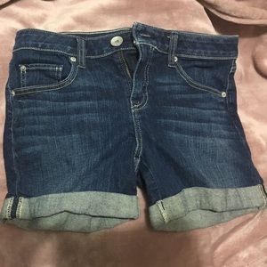Blue denim shorts