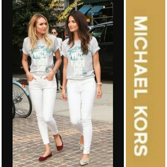 MICHAEL Michael Kors Denim - Michael Kors white skinny crop jeans