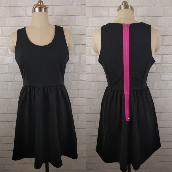 L'Amour Black Pink Fit Flare Dress