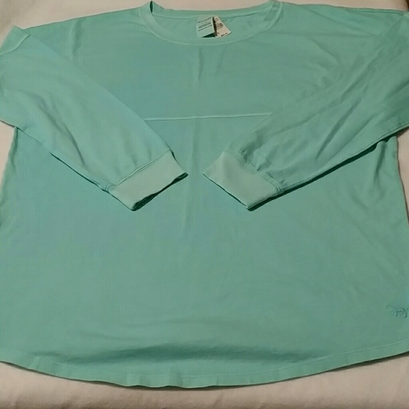 PINK!! Green Long Sleeve Tee!!