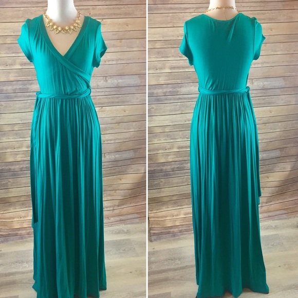 Last 1! Medium Teal Maxi Dress - Picture 4 of 6