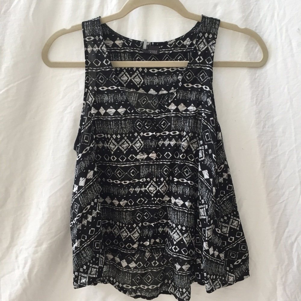 Black &white patterned urban outfitters tank