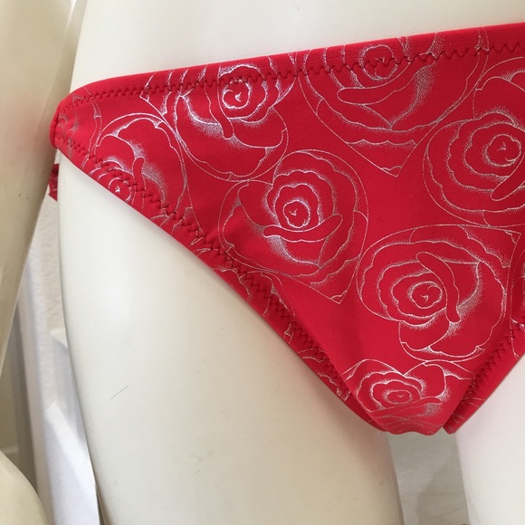 $5 Beach Joy bikini set S red fringe swimsuit - Picture 4 of 4