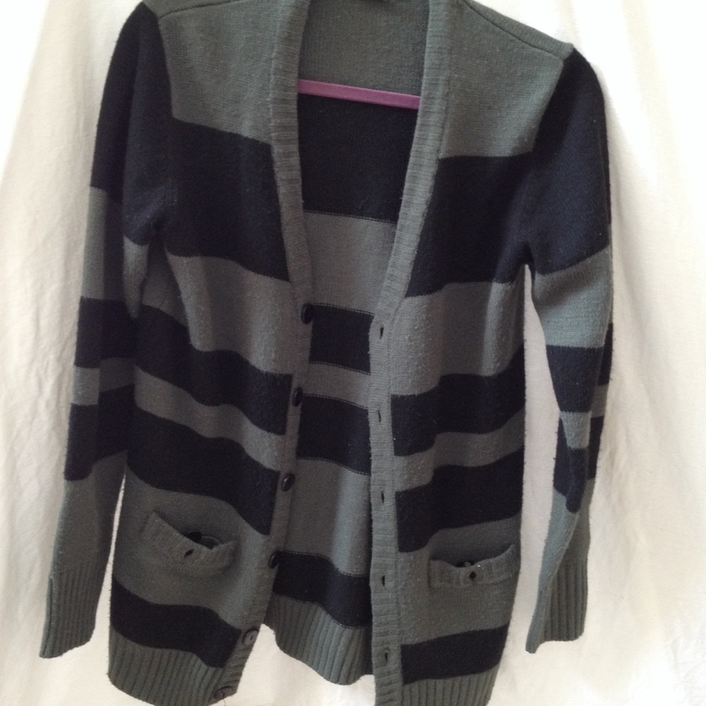 Black & green striped urban outfitters cardigan