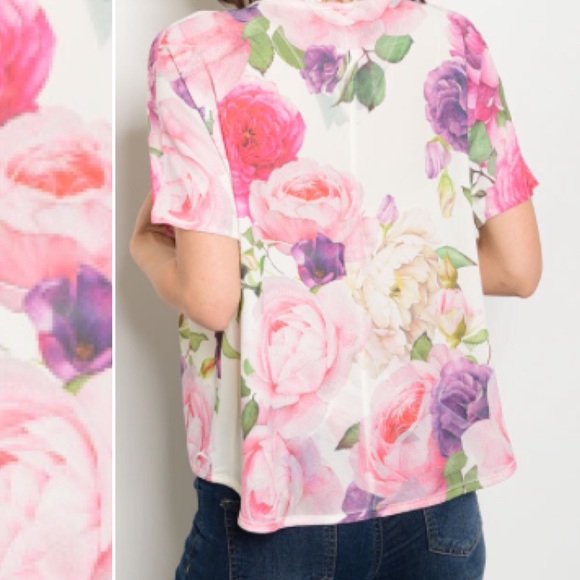 FINAL PRICE! Small Floral lightweight cardigan - Picture 2 of 3