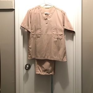 Universal sex, Reversible, khaki color, scrub set.