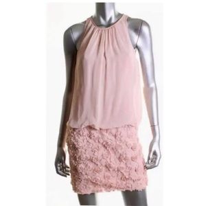 Aqua Dress Women's Pink Blouson Cocktail Dress 6