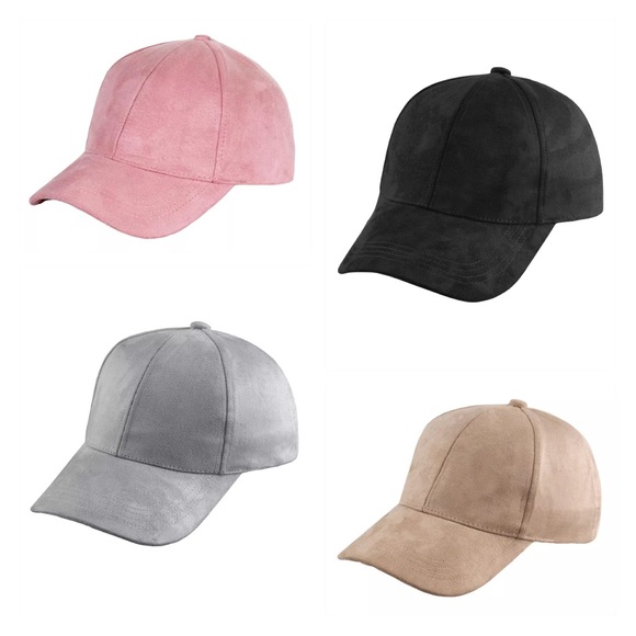 || Faux Suede Hat || Adjustable Baseball Cap - Picture 2 of 3