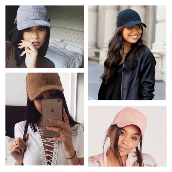 || Faux Suede Hat || Adjustable Baseball Cap - Picture 3 of 3