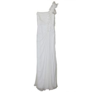 Tadashi Shoji Woman Ivory Chiffon Dress Gown 4