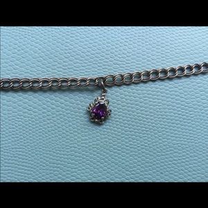 Real Amethyst &Sterling Silver Bracelet