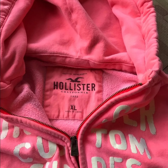 Hollister hoodie deep pink zip size XL mens