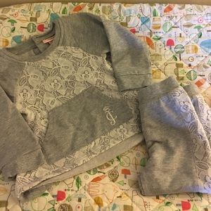 Juicy Couture lace sweatshirt/pants set size 12ms