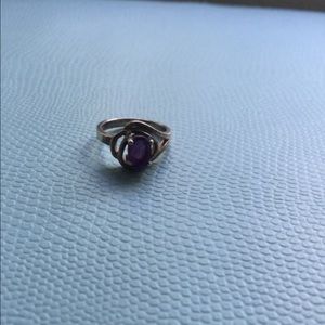 Real Amethyst& Sterling Silver Ring 5