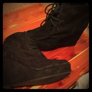 Nine West Suede Wedge Booties