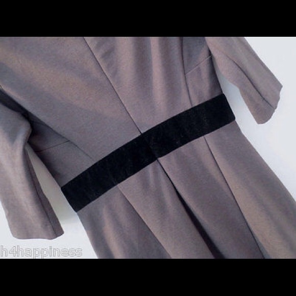 Boden Lana dress. 10P, gray with black waistband - Picture 2 of 4