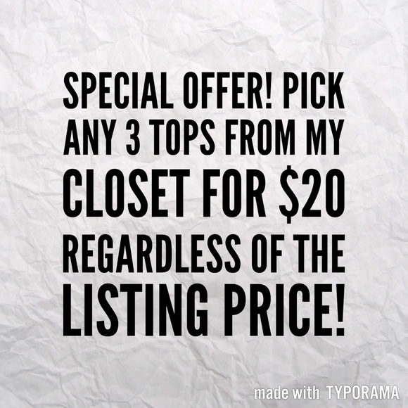Accessories - ANY 3 TOPS FOR $20! AMAZING DEAL 👍🏻