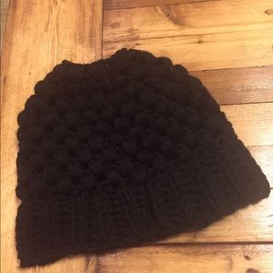 Crochet messy bun hat