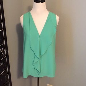 Sea Green Chiffon Ruffle Top