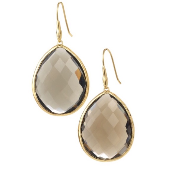 Stella & Dot serenity dot drop earrings- smoky