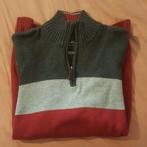 Eddie Bauer block stripe Quarter Zip