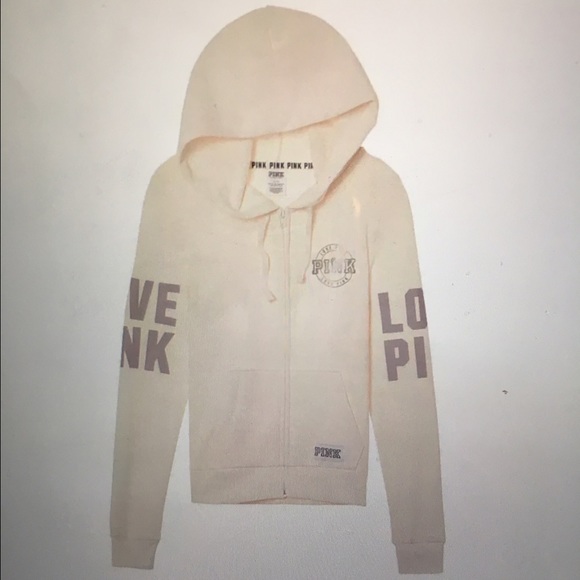 NWT pink Victoria secret perfect full zip hoodie